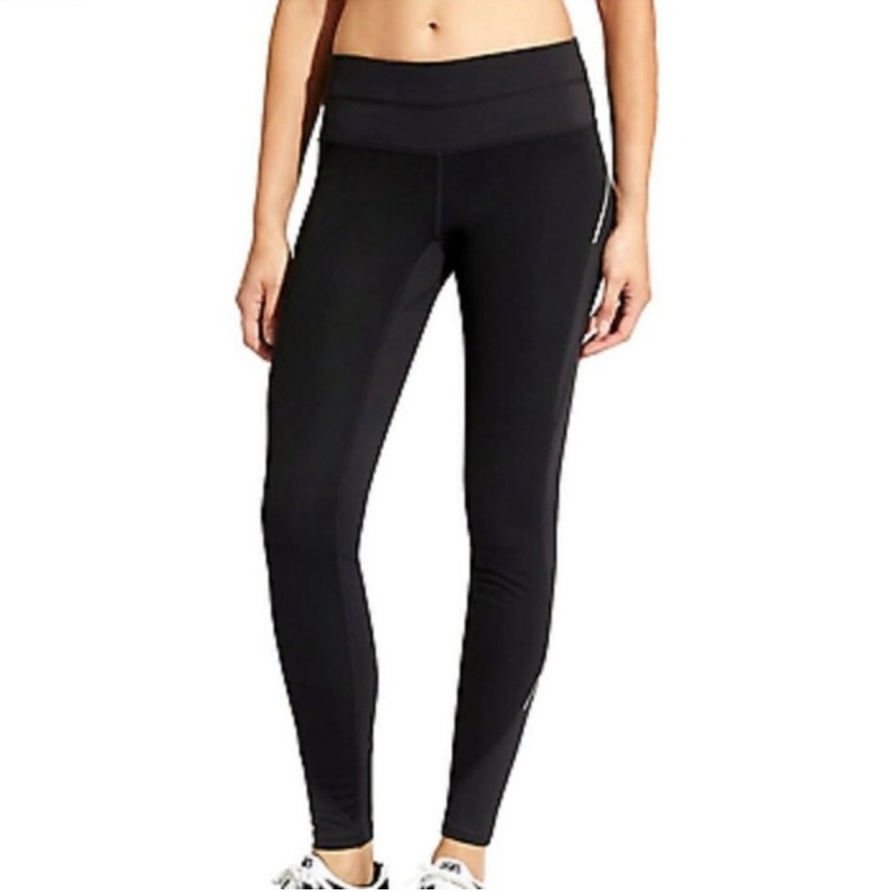 Athleta Windy Peak Tight Black Fleece Winter Snow Leggings Black Size SP
